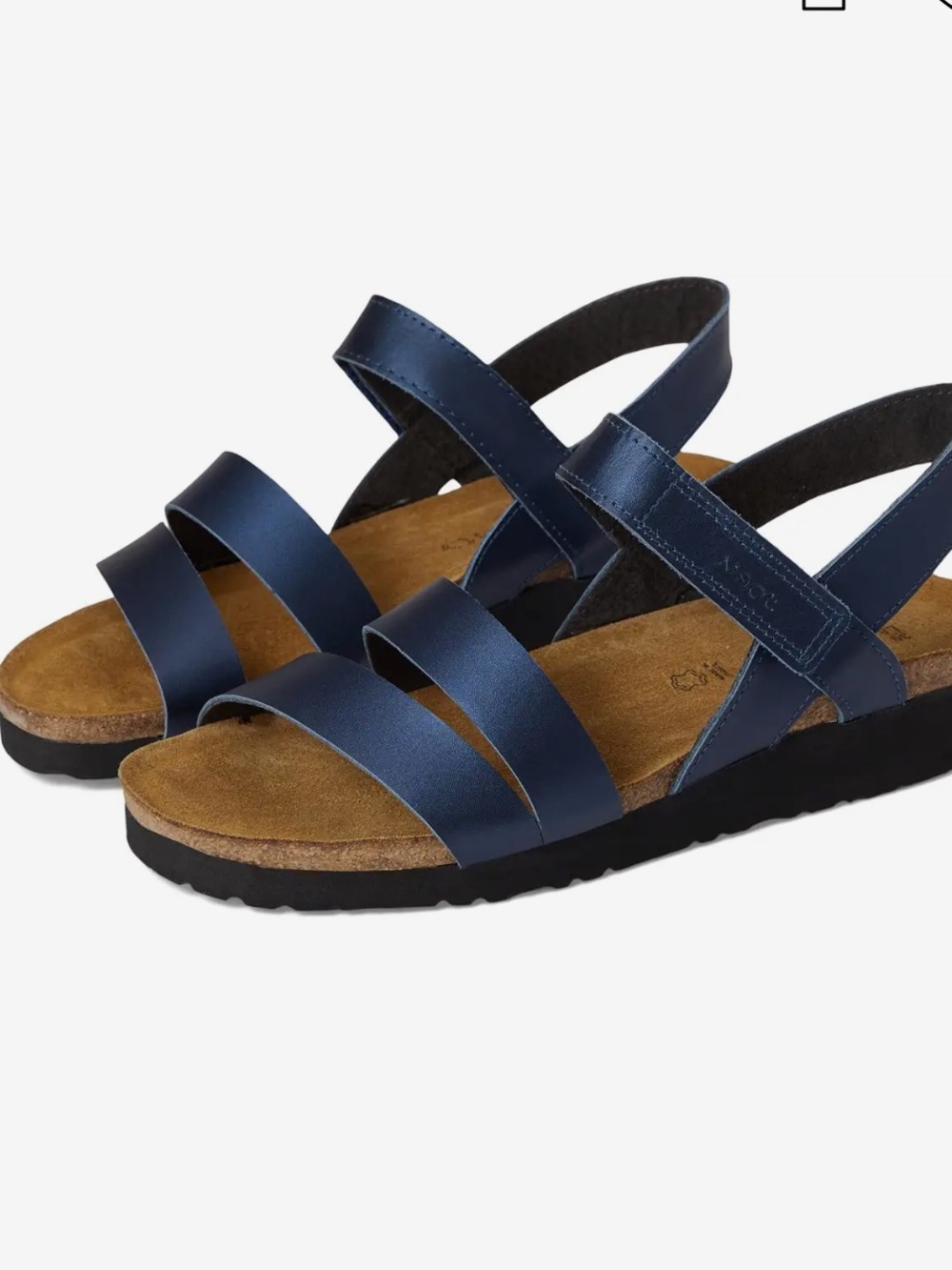 Naot Kayla Wedge Sandal black leather comfortable strappy design sz 8/39